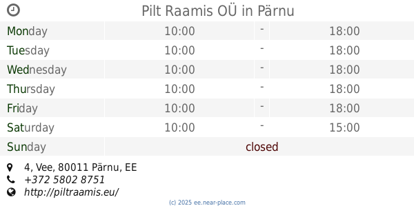 Electronics store nearby Pärnu Euronics Express opening times, contacts